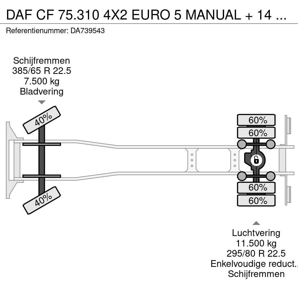 DAF CF 75.310 4X2 EURO 5 MANUAL + 14 TONNES VDL Camion cu incarcator