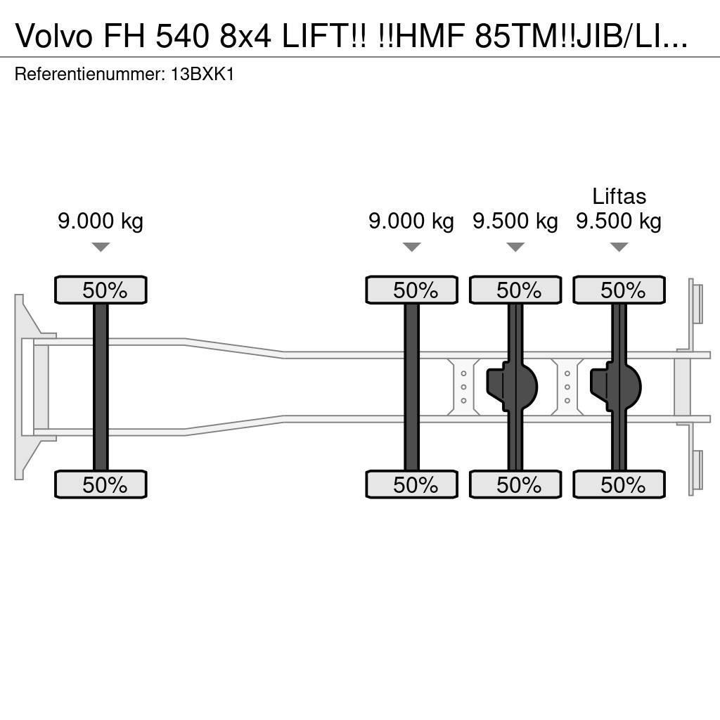 Volvo FH 540 8x4 LIFT!! !!HMF 85TM!!JIB/LIER/WINCH!!2018 Macara pentru orice teren