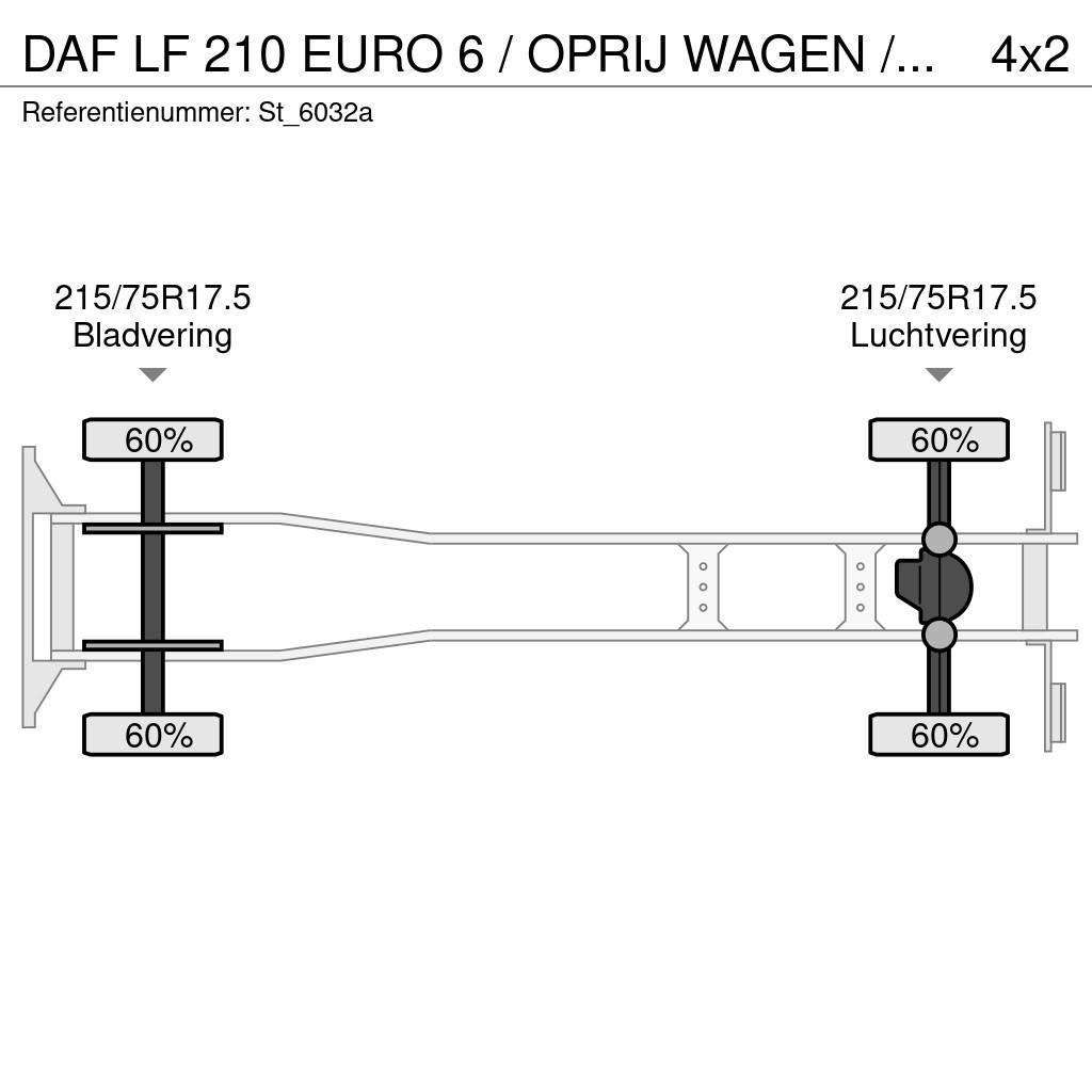 DAF LF 210 EURO 6 / OPRIJ WAGEN / MACHINE TRANSPORT Transportatoare vehicule