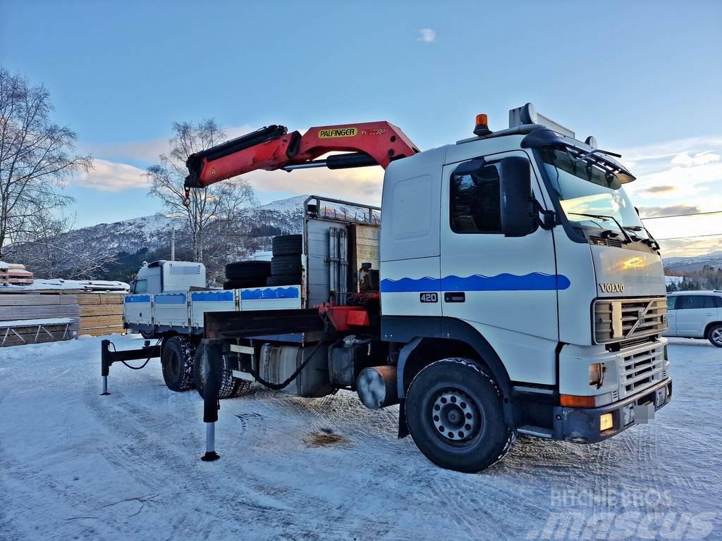 Volvo FH12 420 *6x2 *PALFINGER PK 32080 *FULL STEEL *VID Camioane platforma/prelata