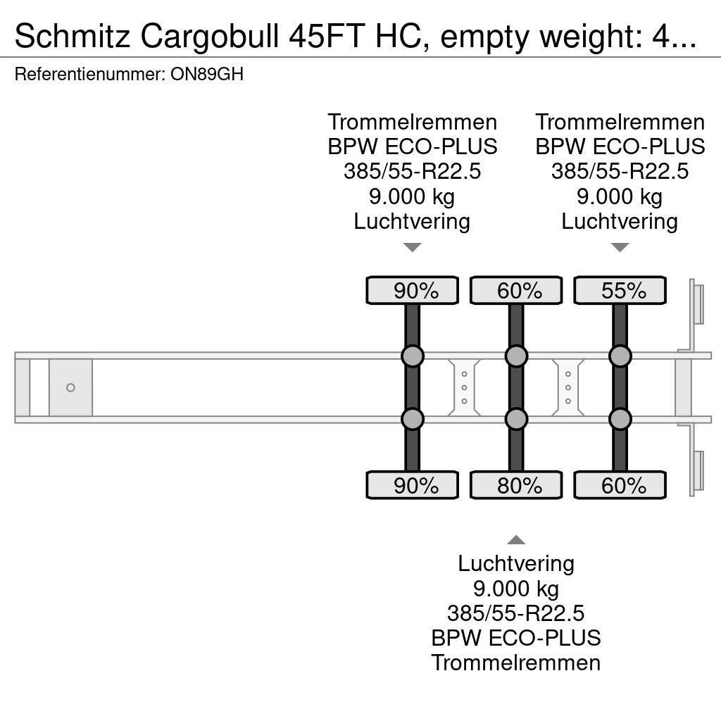 Schmitz Cargobull 45FT HC, empty weight: 4.240kg, BPW+drum, NL-chass Camion cu semi-remorca cu incarcator