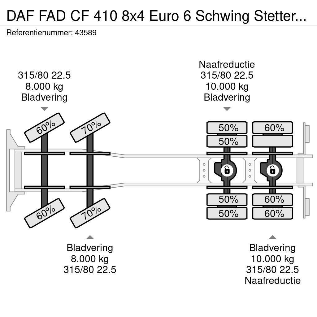 DAF FAD CF 410 8x4 Euro 6 Schwing Stetter 9m³ Just 162 Betoniera
