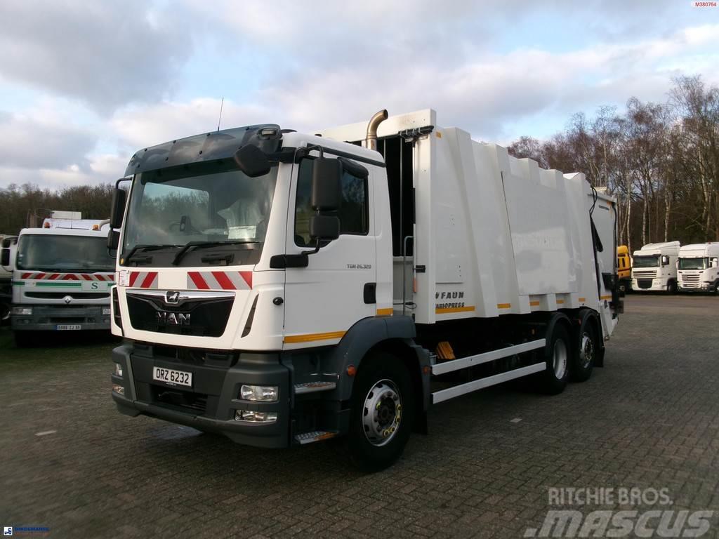 MAN TGM 26.320 6X2 Euro 6 RHD Faun refuse truck Camion de deseuri