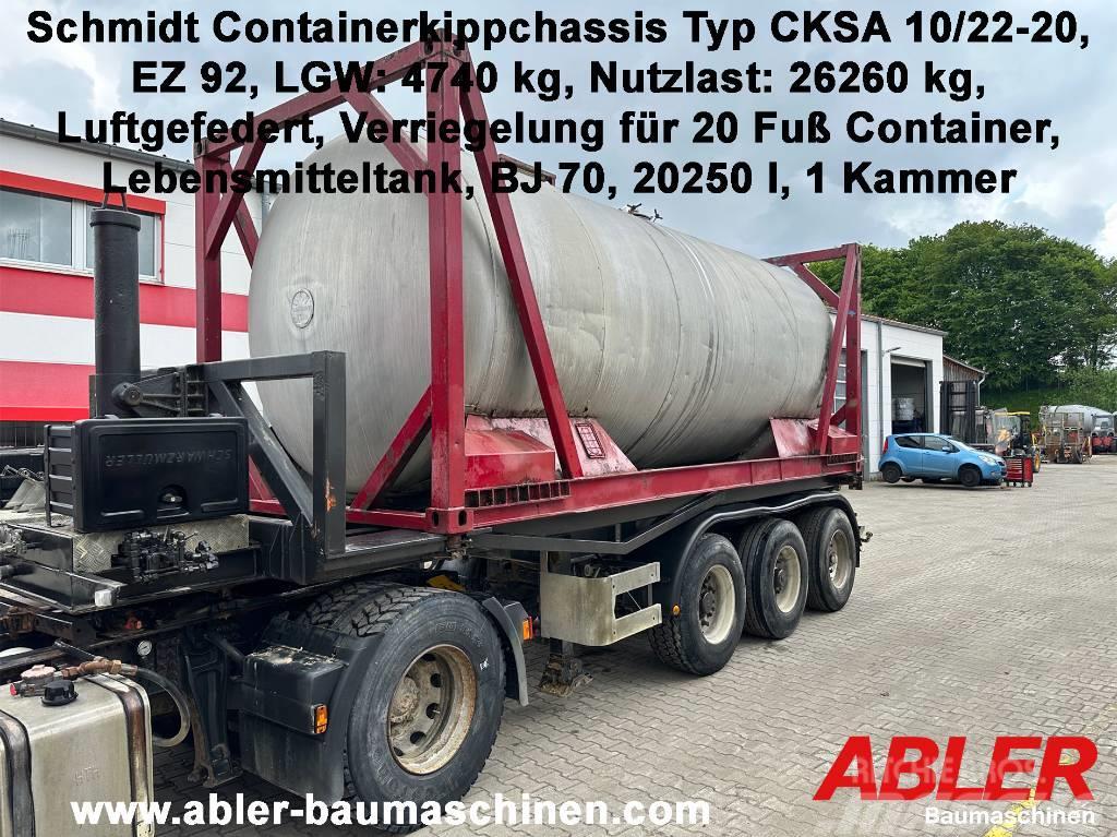 Schmidt CKSA 10/22-20 Containerkippchassis mit Tank Camion cu semi-remorca cu incarcator