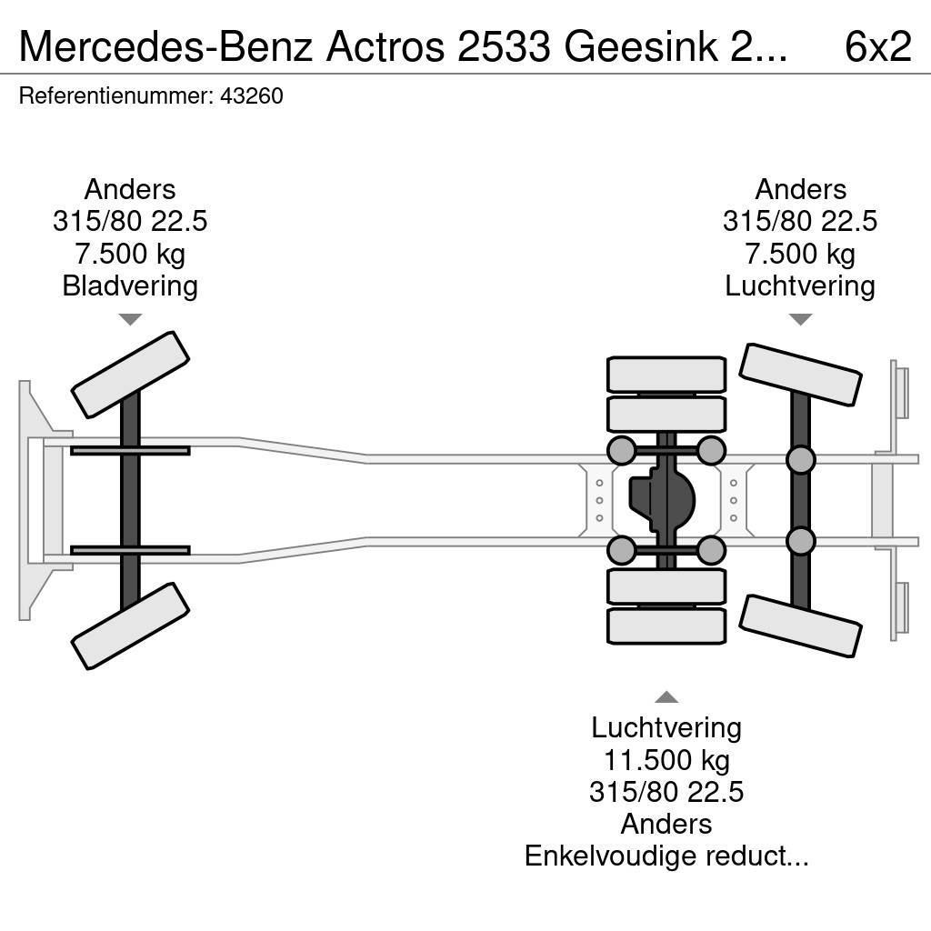 Mercedes-Benz Actros 2533 Geesink 23m³ GEC Welvaarts weegsysteem Camion de deseuri