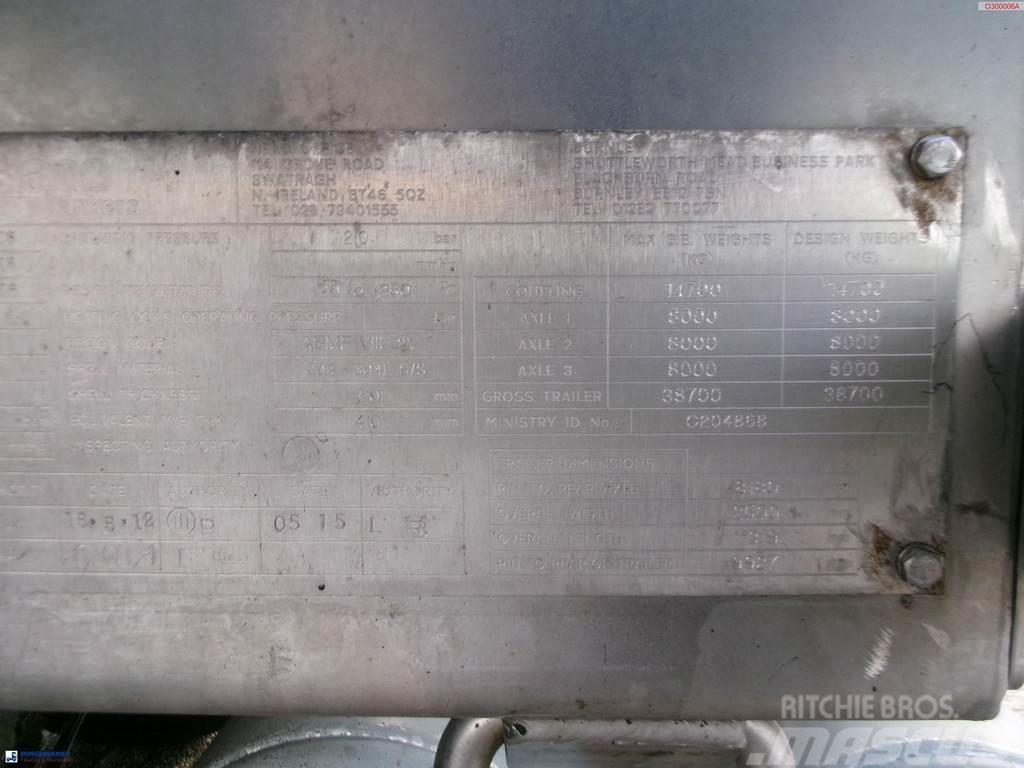 Crossland Bitumen tank inox 33 m3 / 1 comp + ADR L4BN Cisterna semi-remorci