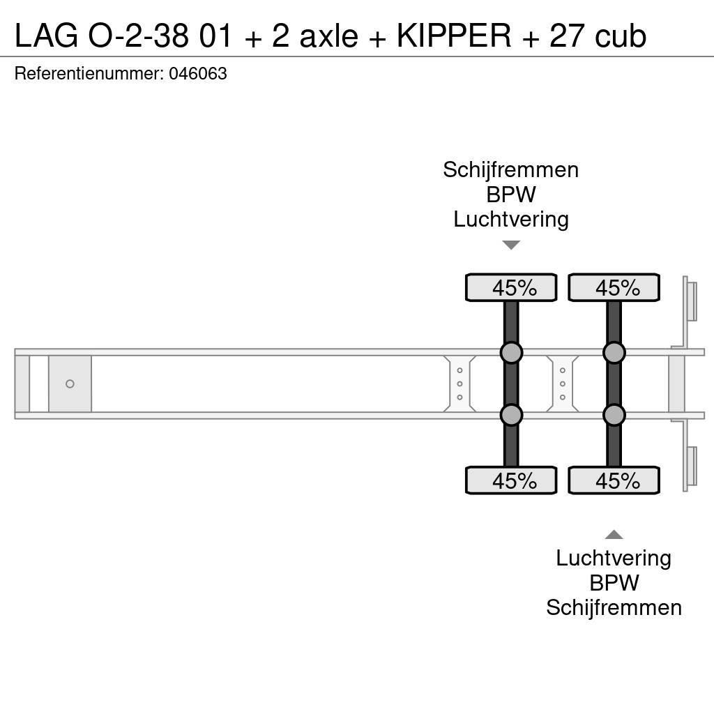 LAG O-2-38 01 + 2 axle + KIPPER + 27 cub Semi-remorca Basculanta