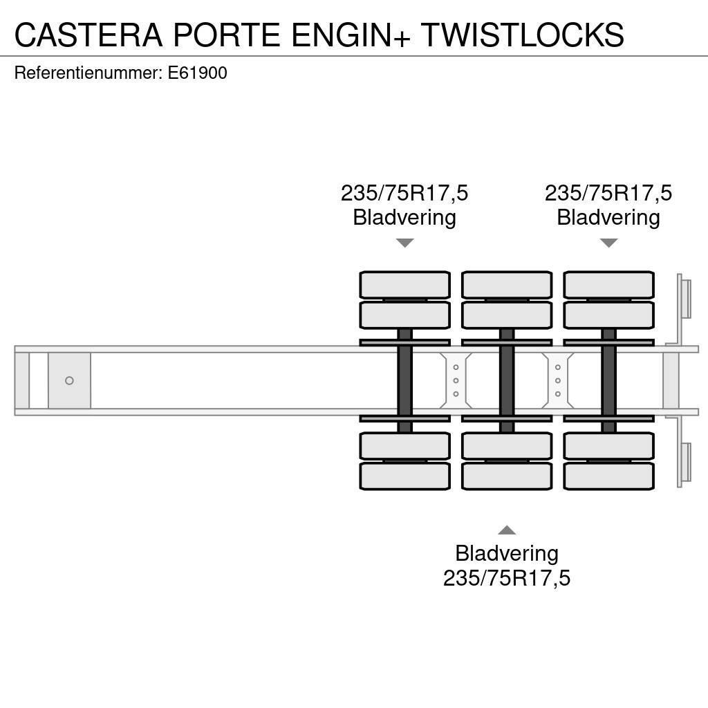 Castera PORTE ENGIN+ TWISTLOCKS Semi-remorca agabaritica