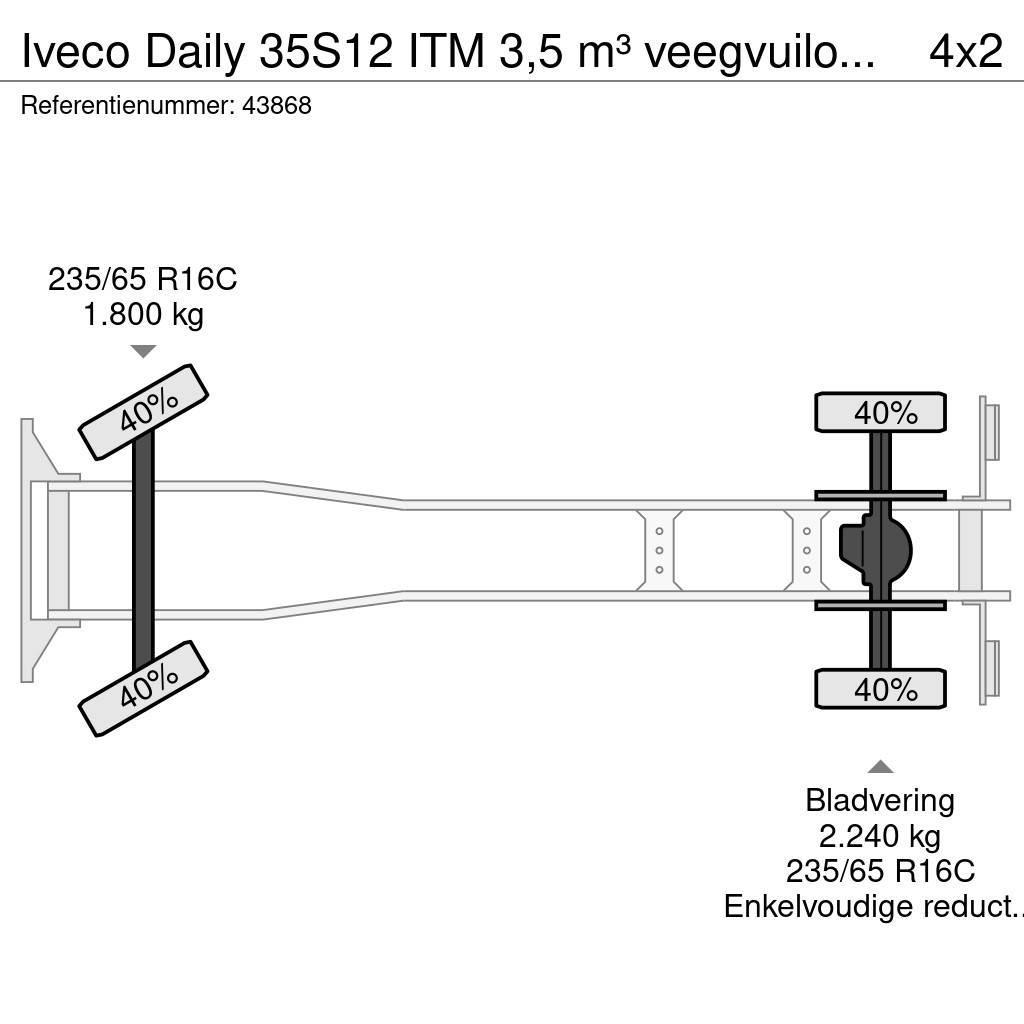 Iveco Daily 35S12 ITM 3,5 m³ veegvuilopbouw Camion de deseuri