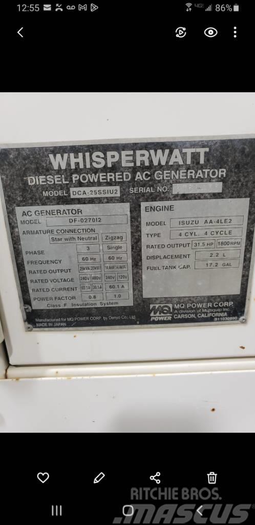 Whisperwatt Diesel Powered AC Generator DF-027012 Generatoare Diesel
