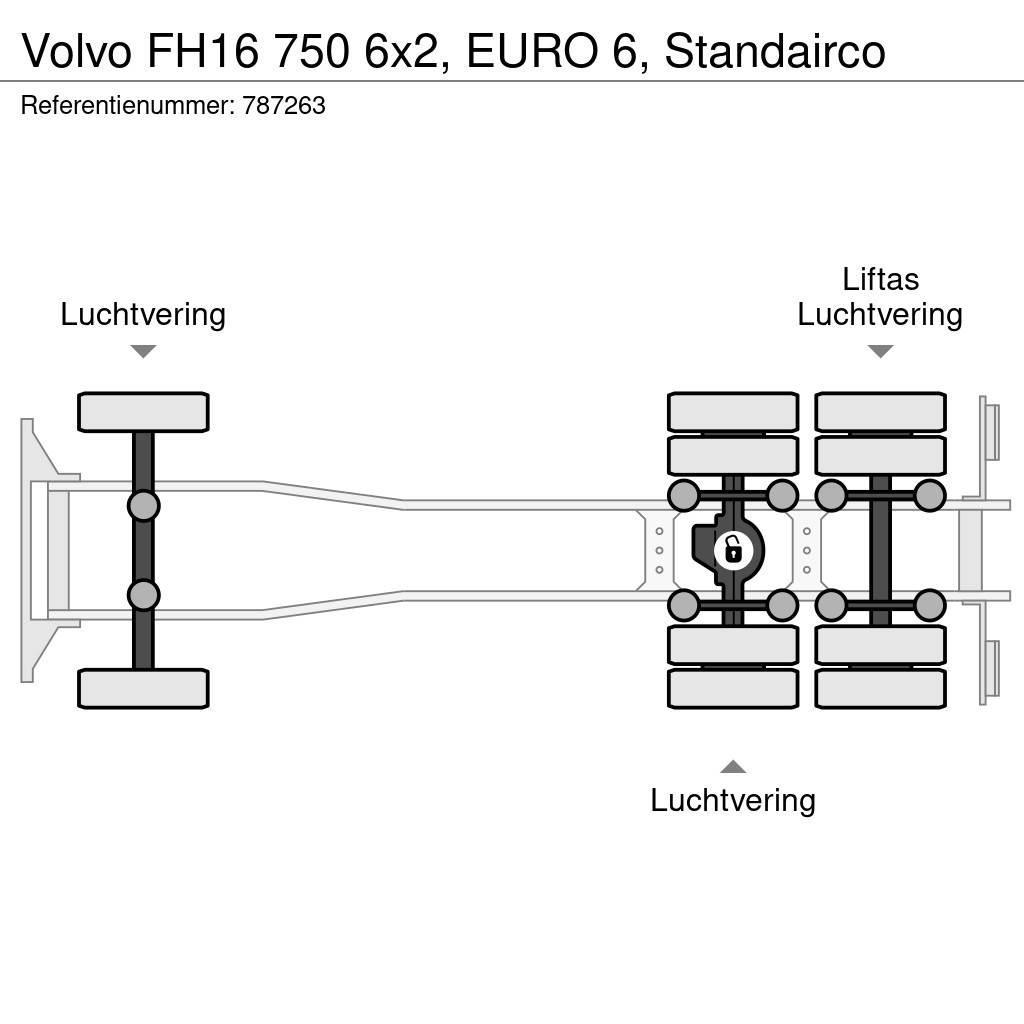 Volvo FH16 750 6x2, EURO 6, Standairco Camion cabina sasiu