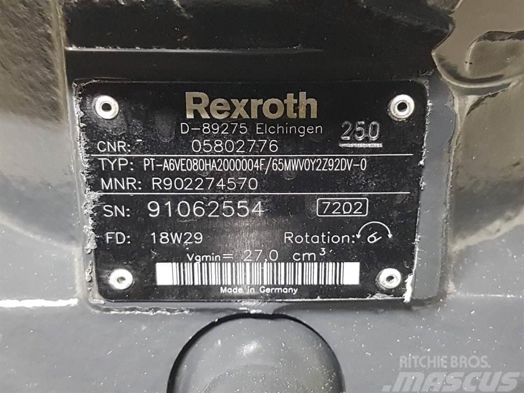Bomag 05802776-Rexroth A6VE080HA-Drive motor/Fahrmotor Hidraulice