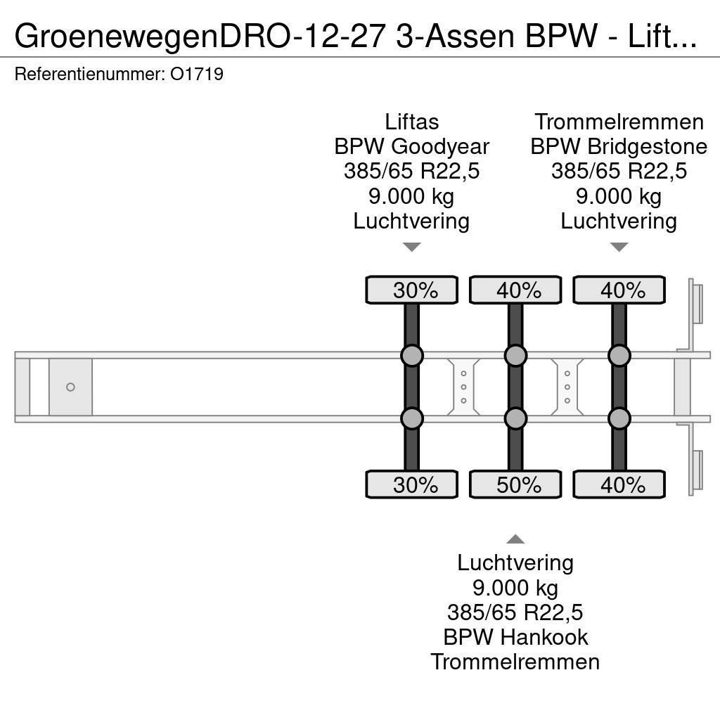Groenewegen DRO-12-27 3-Assen BPW - Lift-as - HardHoutenvloer Semi-remorca speciala