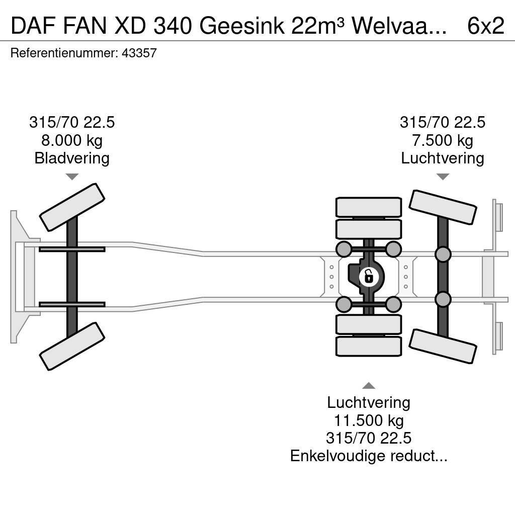 DAF FAN XD 340 Geesink 22m³ Welvaarts weighing system Camion de deseuri