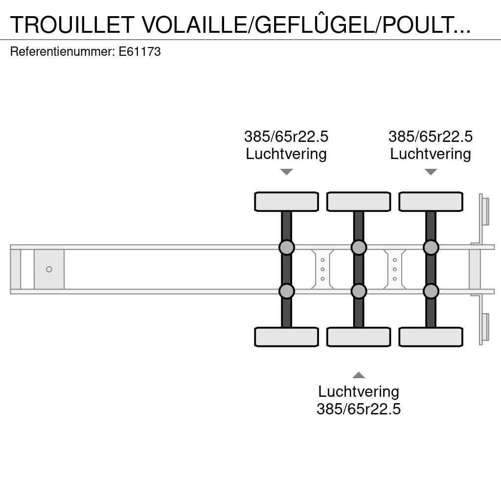 Trouillet VOLAILLE/GEFLÛGEL/POULTRY+HAYON Semi-remorca utilitara