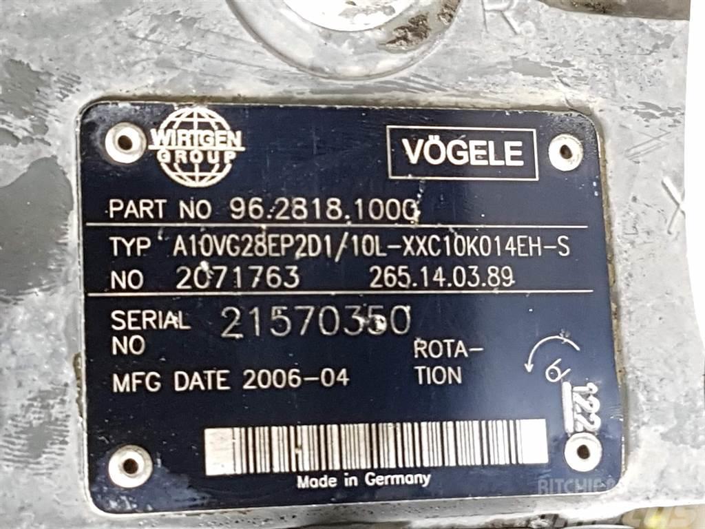 Vögele -Rexroth A10VG28EP2D1/10L-96.2818.1000-Drive pump Hidraulice