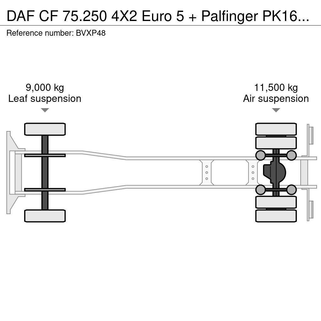 DAF CF 75.250 4X2 Euro 5 + Palfinger PK16502 D (Glas / Macara pentru orice teren