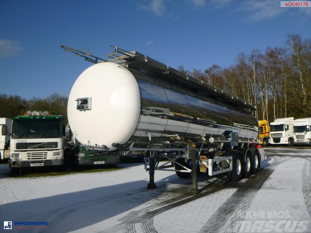 Feldbinder Chemical tank inox L4BH 30 m3 / 1 comp + pump Cisterna semi-remorci
