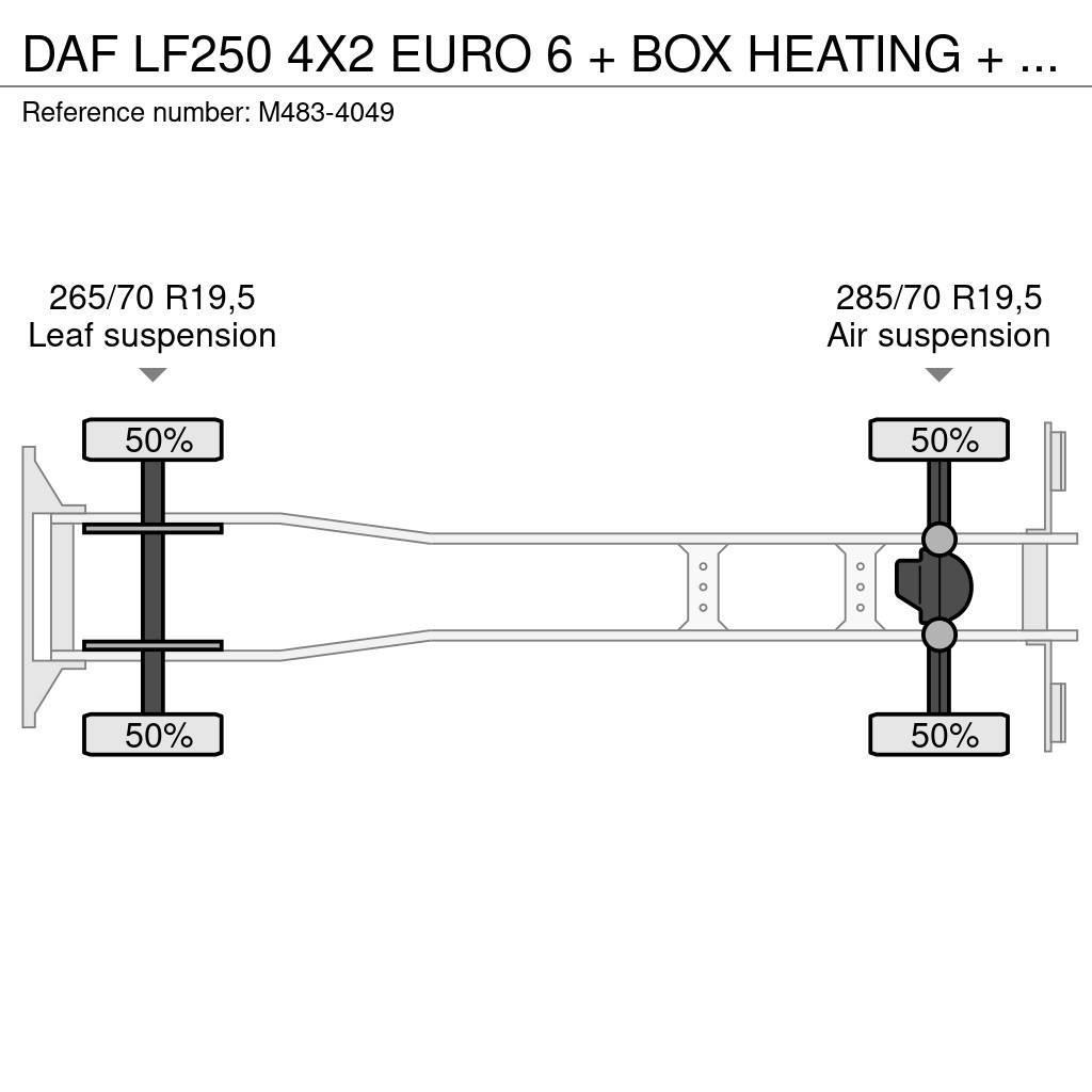 DAF LF250 4X2 EURO 6 + BOX HEATING + LIFT 2000 KG. Autocamioane