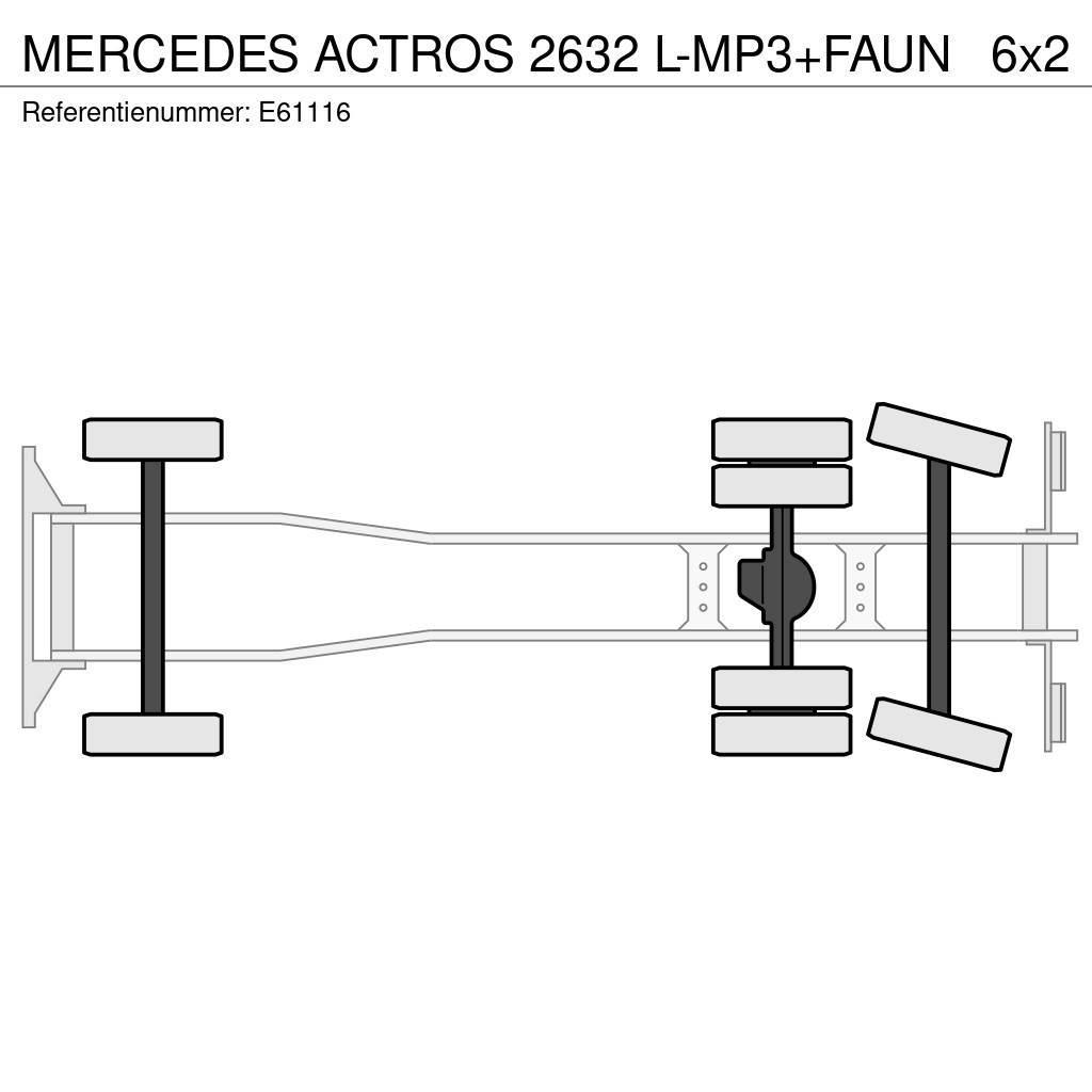 Mercedes-Benz ACTROS 2632 L-MP3+FAUN Camion de deseuri