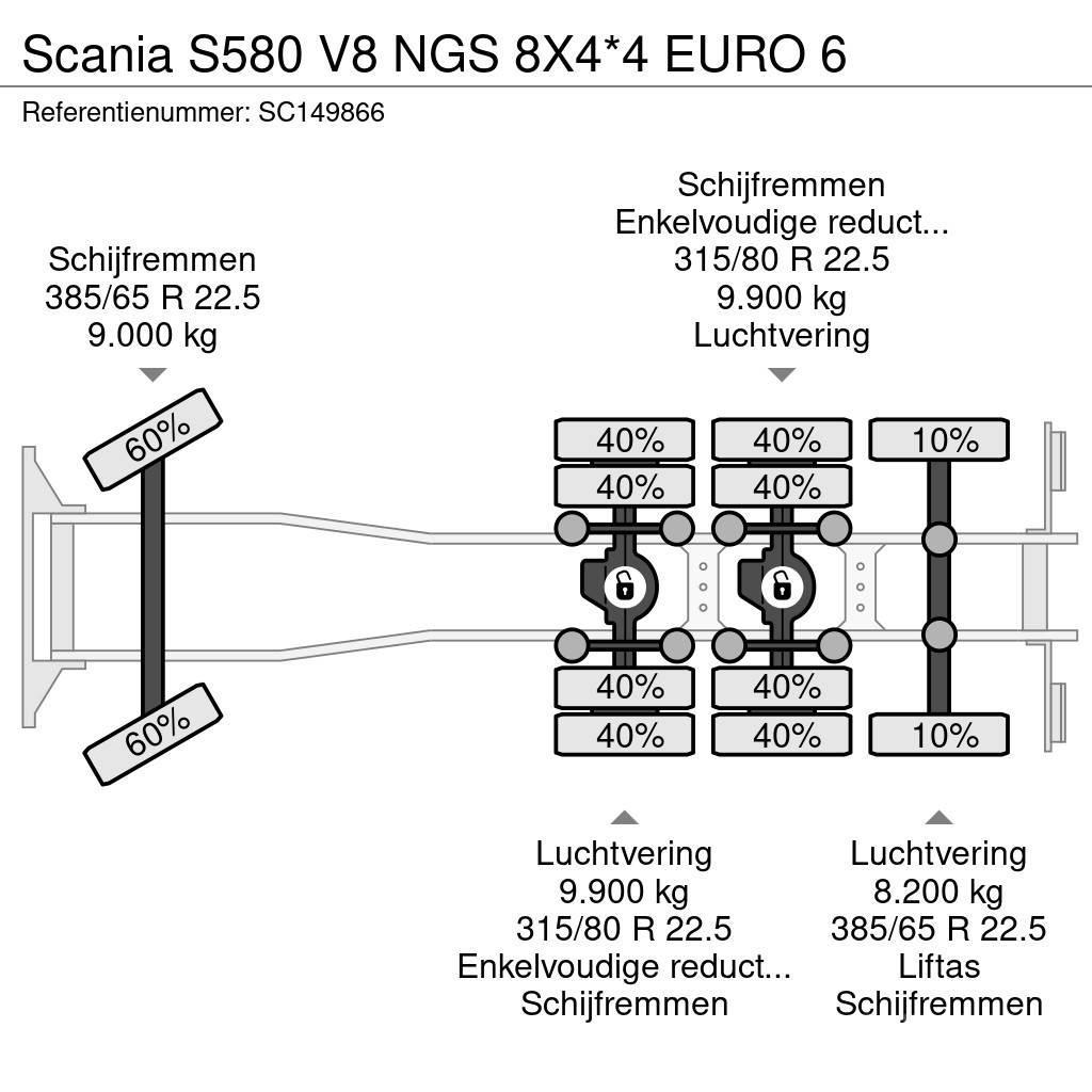 Scania S580 V8 NGS 8X4*4 EURO 6 Camion cabina sasiu