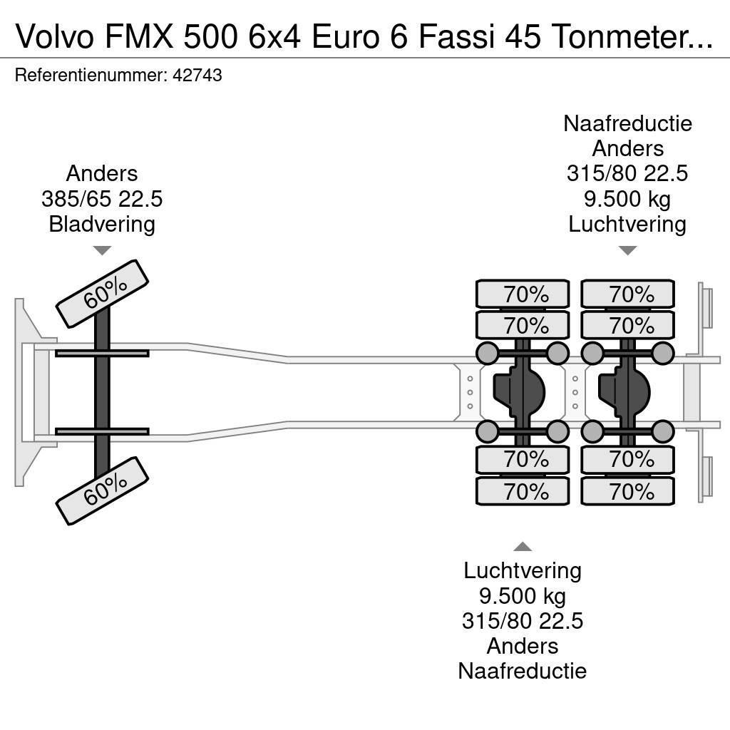 Volvo FMX 500 6x4 Euro 6 Fassi 45 Tonmeter laadkraan Camioane platforma/prelata