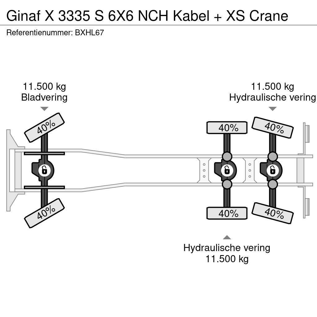Ginaf X 3335 S 6X6 NCH Kabel + XS Crane Camion cu carlig de ridicare