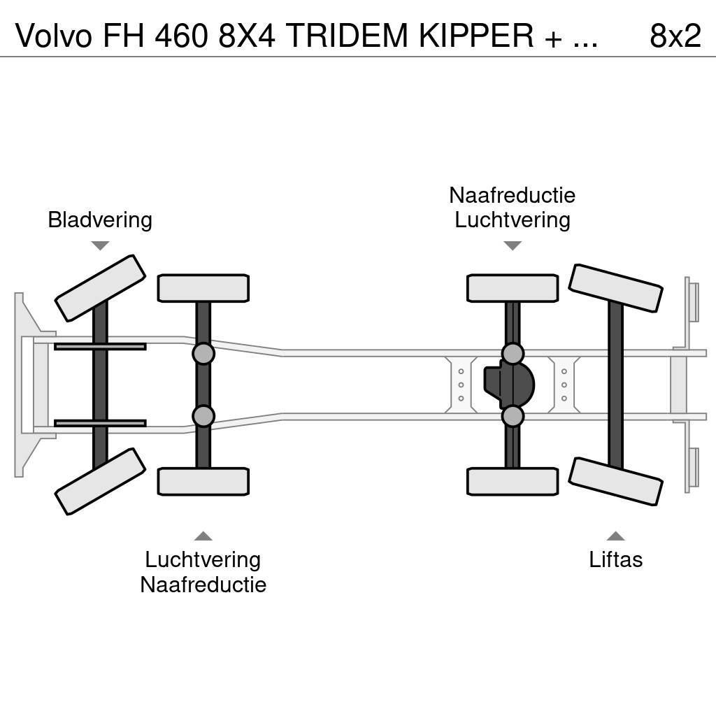 Volvo FH 460 8X4 TRIDEM KIPPER + KRAAN / FASSI F 275 / 2 Camioane platforma/prelata