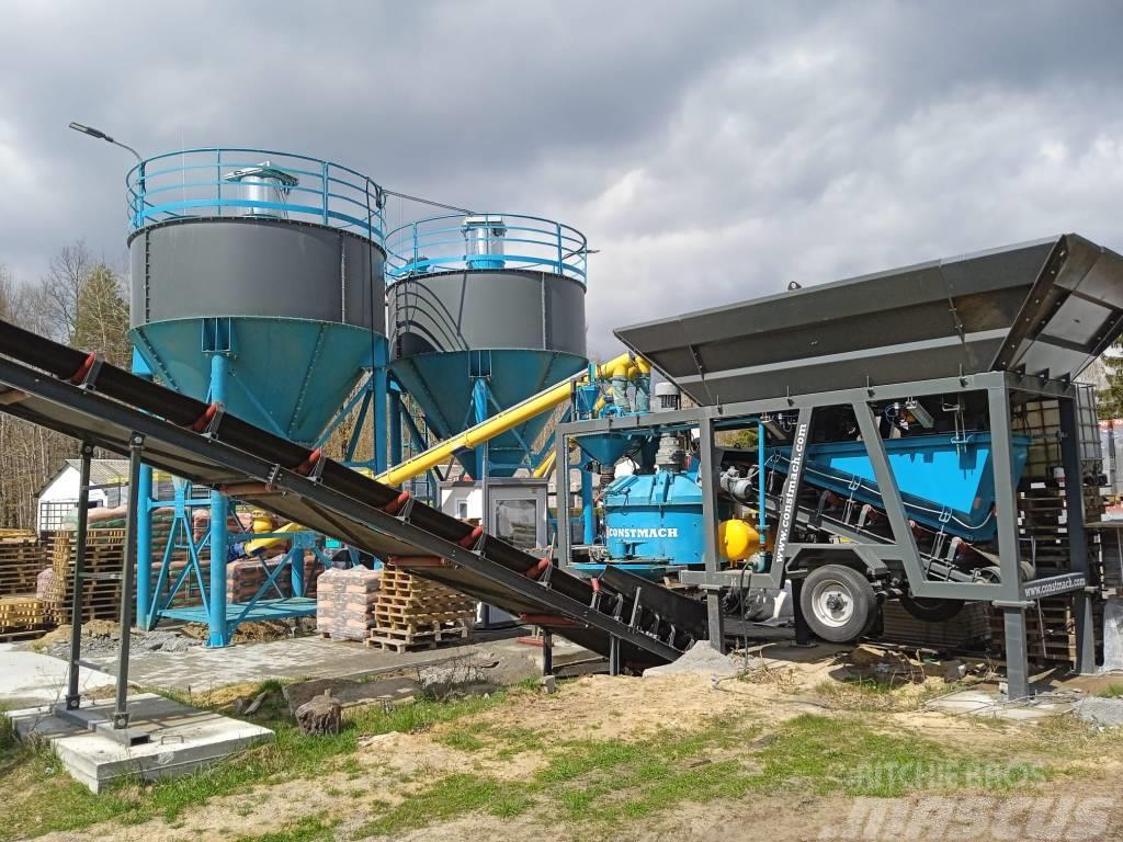 Constmach 30 m3/h Small Mobile Concrete Batching Plant Centrala beton