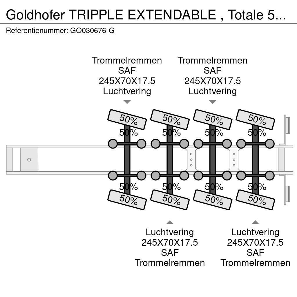 Goldhofer TRIPPLE EXTENDABLE , Totale 51 M 4 AXEL STEERING Semi-remorca agabaritica
