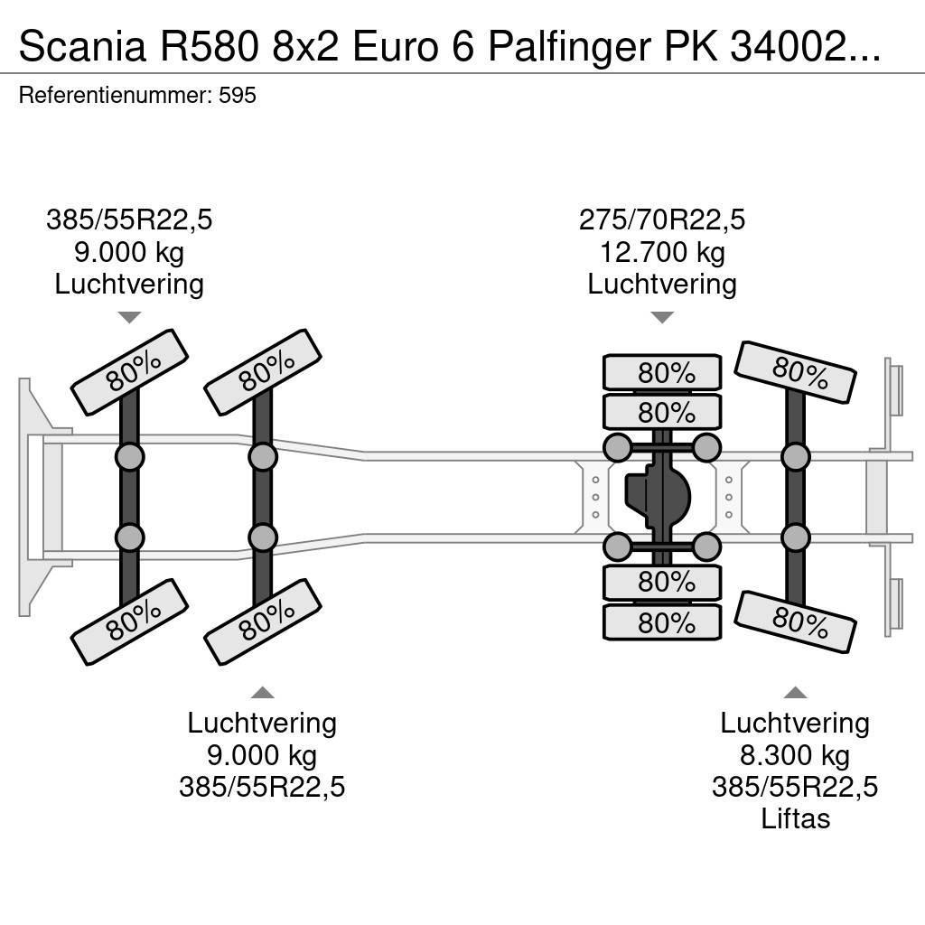 Scania R580 8x2 Euro 6 Palfinger PK 34002-SHF 7 x Hydr. W Macara pentru orice teren