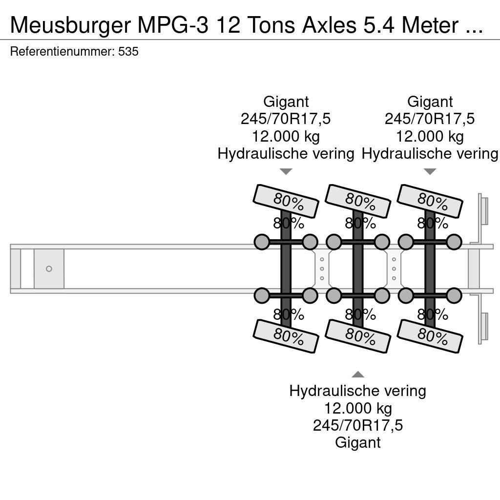 Meusburger MPG-3 12 Tons Axles 5.4 Meter extand. 4 Meter Exte Semi-remorca agabaritica