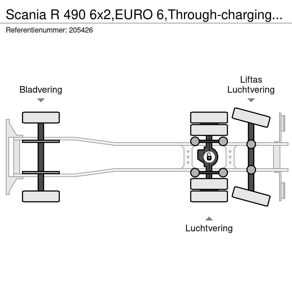 Scania R 490 6x2,EURO 6,Through-charging system,Retarder, Camion cu prelata