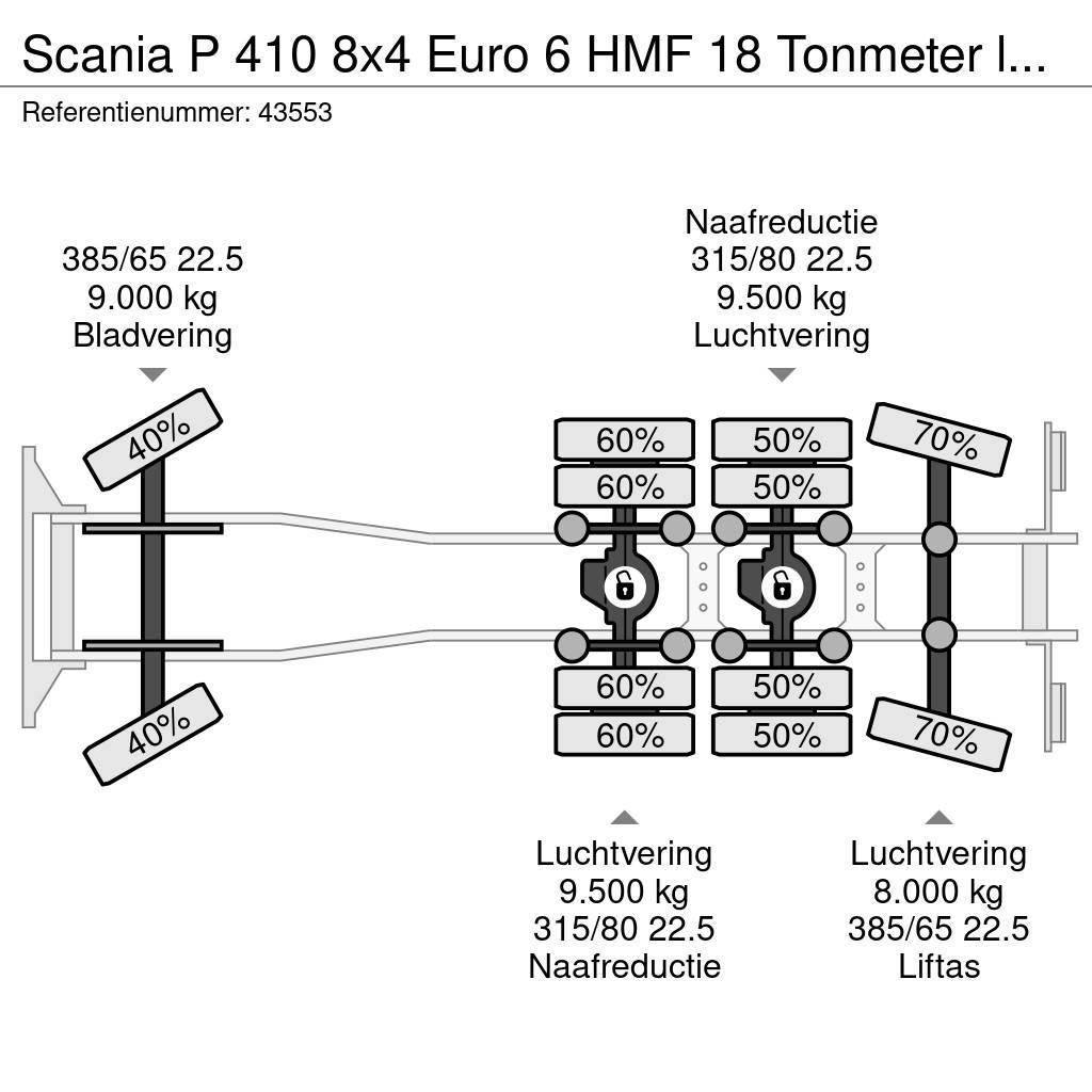 Scania P 410 8x4 Euro 6 HMF 18 Tonmeter laadkraan Autobasculanta