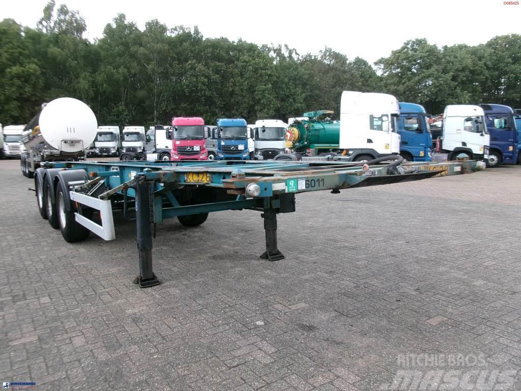 Van Hool 3-axle container chassis 20,30 ft. Camion cu semi-remorca cu incarcator