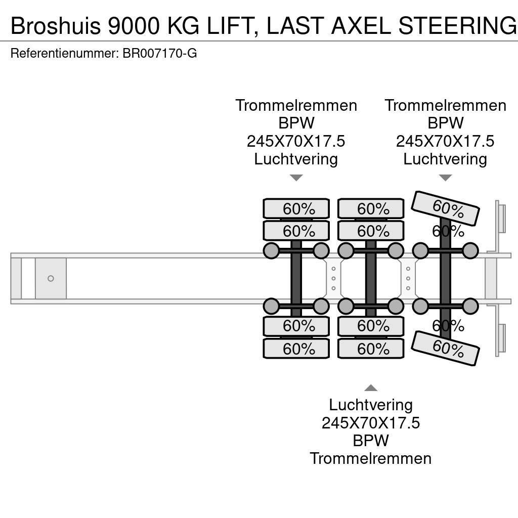 Broshuis 9000 KG LIFT, LAST AXEL STEERING Semi-remorca agabaritica