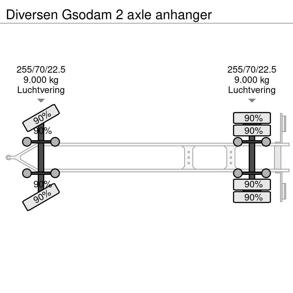  Diversen Gsodam 2 axle anhanger Pick up/Prelata