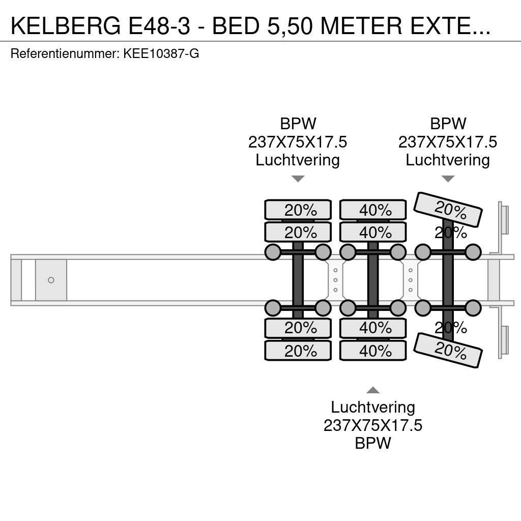 Kel-Berg E48-3 - BED 5,50 METER EXTENDABLE + HYDRAULIC RAMP Semi-remorca agabaritica
