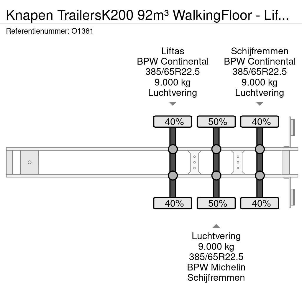 Knapen Trailers K200 92m³ WalkingFloor - LiftAs - Schijfr Walking Floor semi-remorci