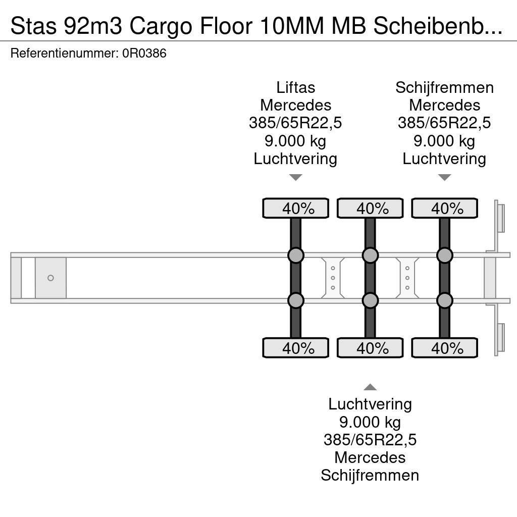 Stas 92m3 Cargo Floor 10MM MB Scheibenbremsen Liftachse Walking Floor semi-remorci