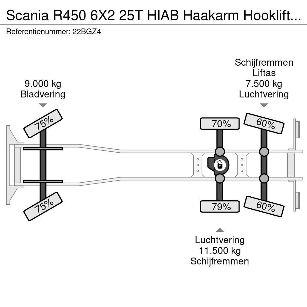 Scania R450 6X2 25T HIAB Haakarm Hooklift Remote, NL Truc Camion cu carlig de ridicare
