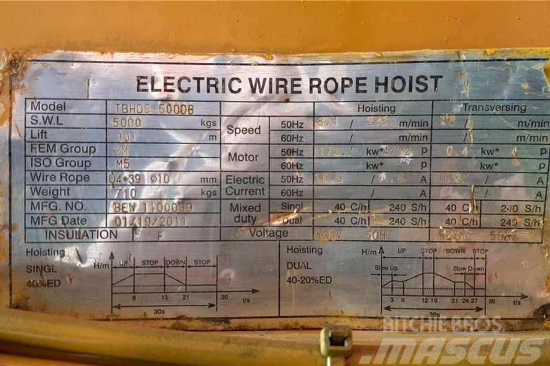  Tusker Electric Wire Rope Hoist 5 Ton Altele