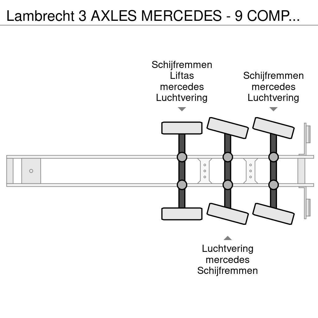  Lambrecht 3 AXLES MERCEDES - 9 COMPARTMENTS - FOOD Cisterna semi-remorci