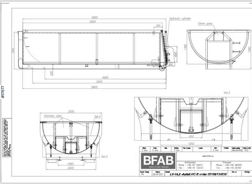  BFAB Asphalt tub on hook frame Altele