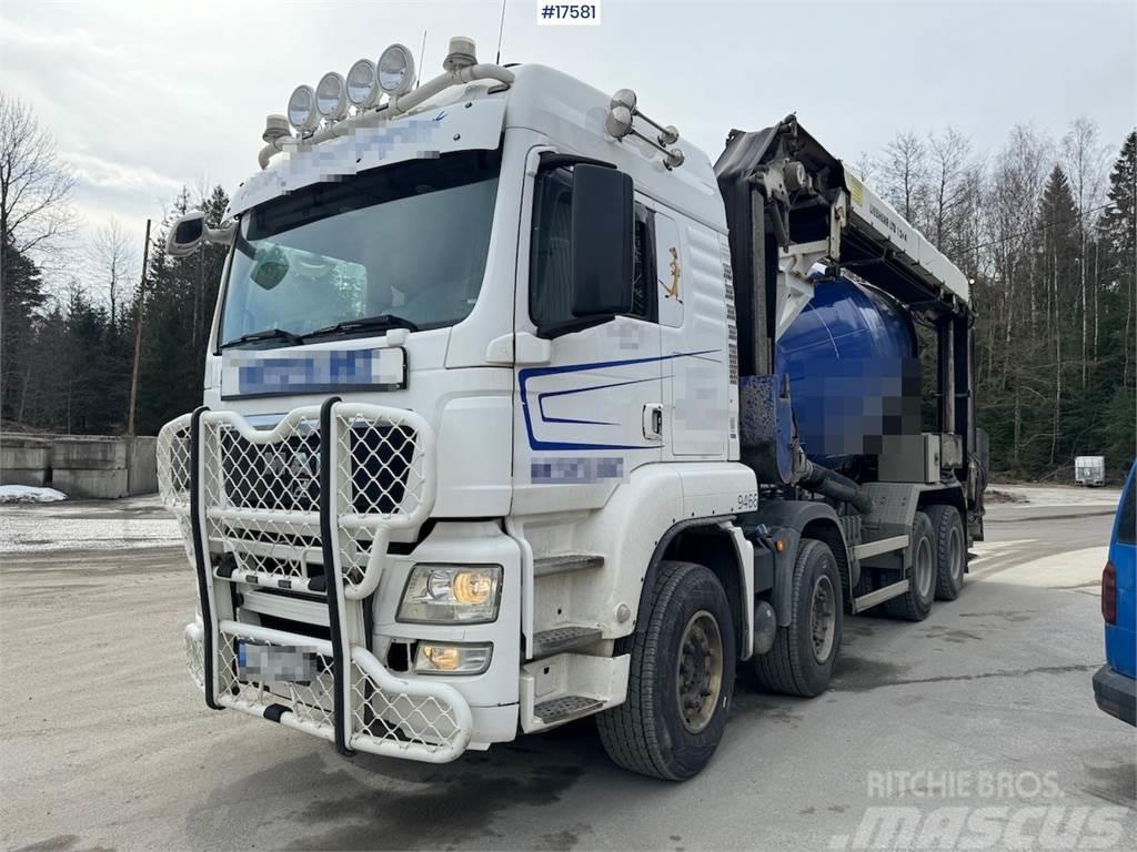 MAN TGS 35.540 8x4 concrete truck with band WATCH VIDE Betoniera