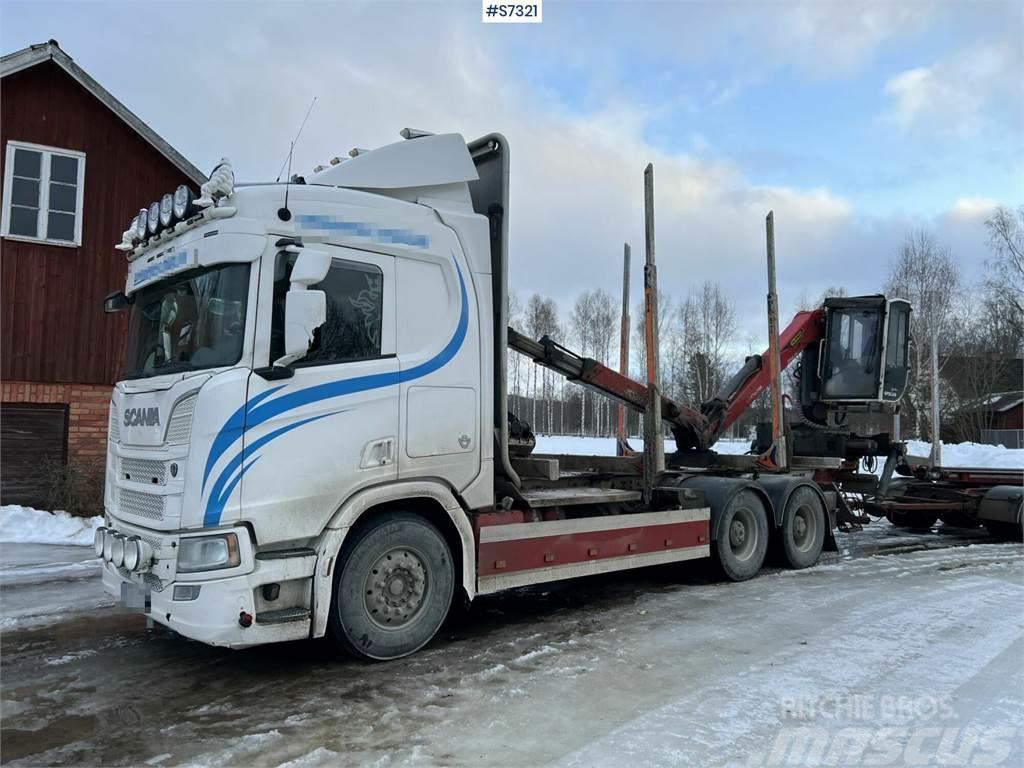 Scania R650 Timber truck with wagon and crane Camion pentru lemne