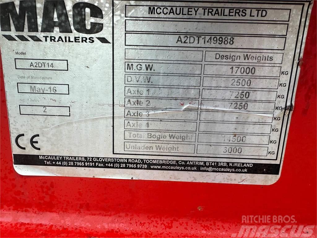  AG McCauley 14 Ton Dump Trailer, Oil & Air Brakes Remorci rabatabile