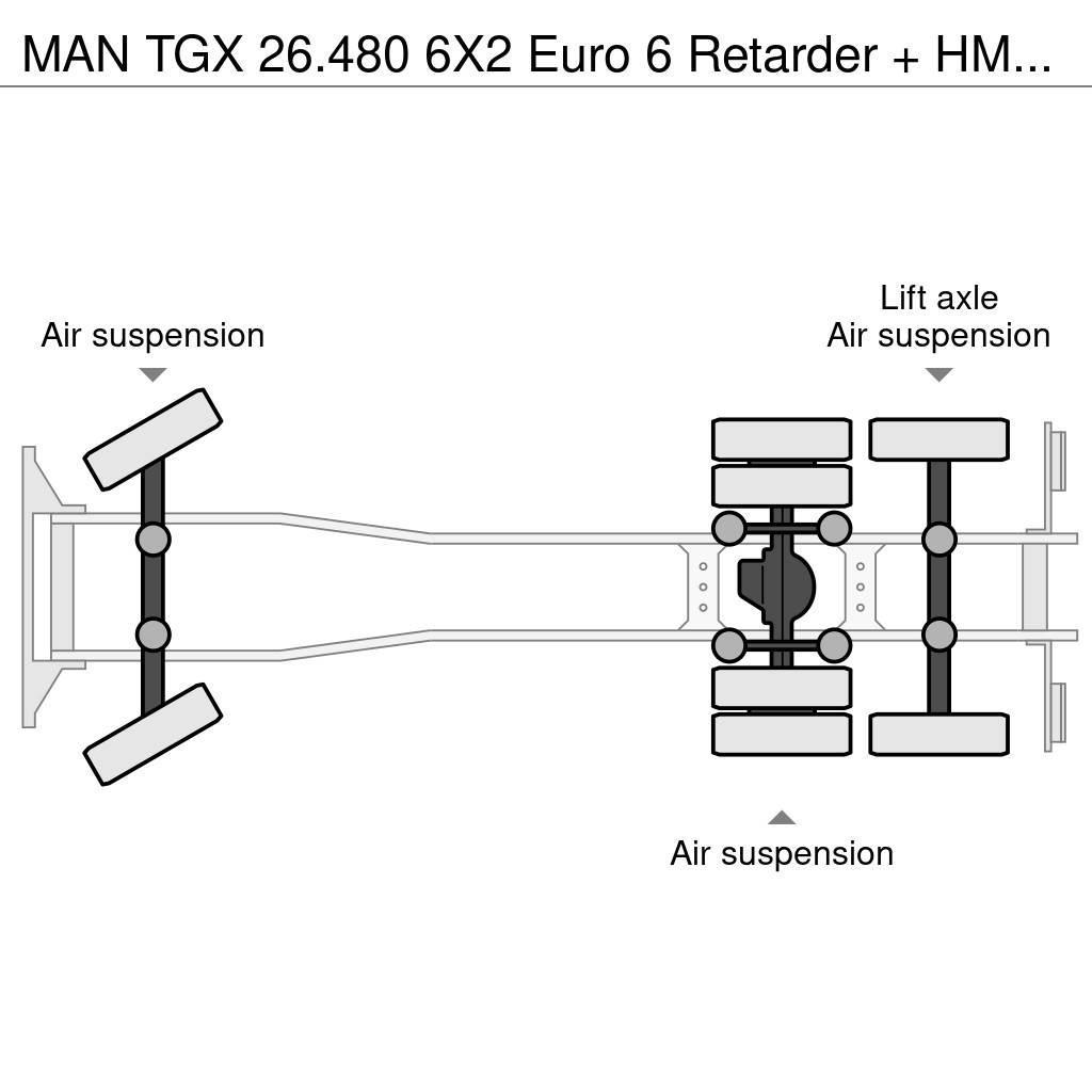 MAN TGX 26.480 6X2 Euro 6 Retarder + HMF 2620-K7 Camioane platforma/prelata