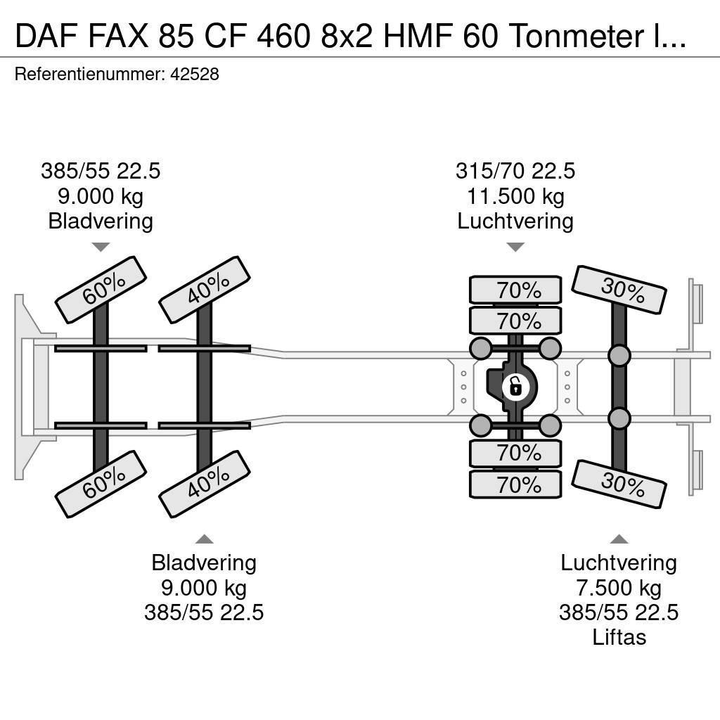 DAF FAX 85 CF 460 8x2 HMF 60 Tonmeter laadkraan Macara pentru orice teren
