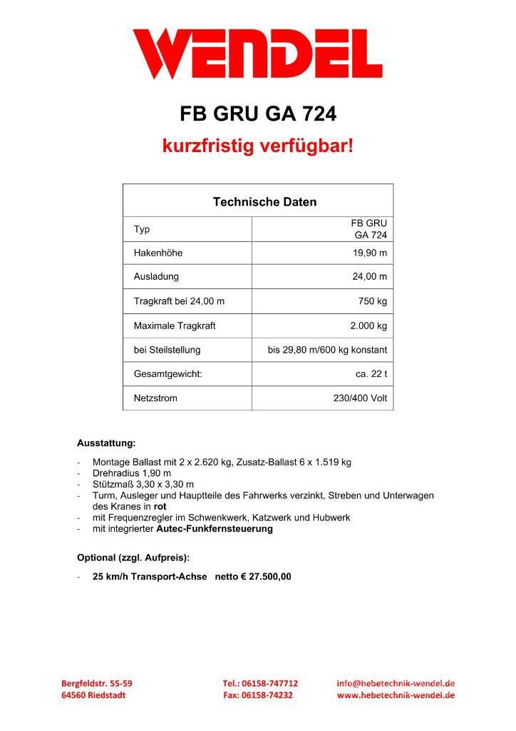 FB GRU GA 724 - Turmdrehkran - Baukran - Kran Macarale turn